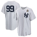 New York Yankees #99 Aaron Judge White BUTLER 2024 World Series Cool Base Stitched Jersey