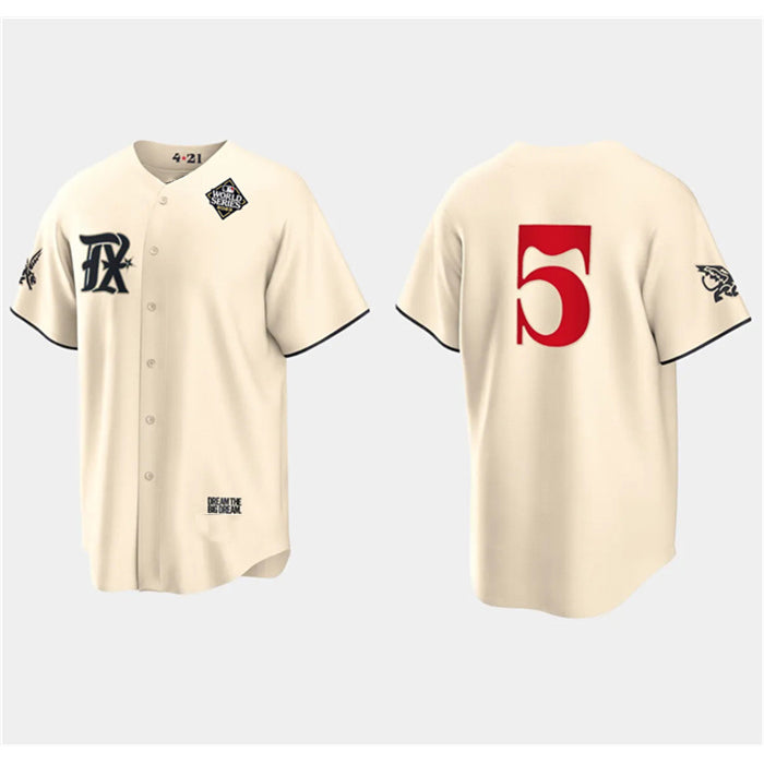 Texas Rangers #5 Corey Seager Cream BUTLER 2023 World Series City Connect Stitched Jersey