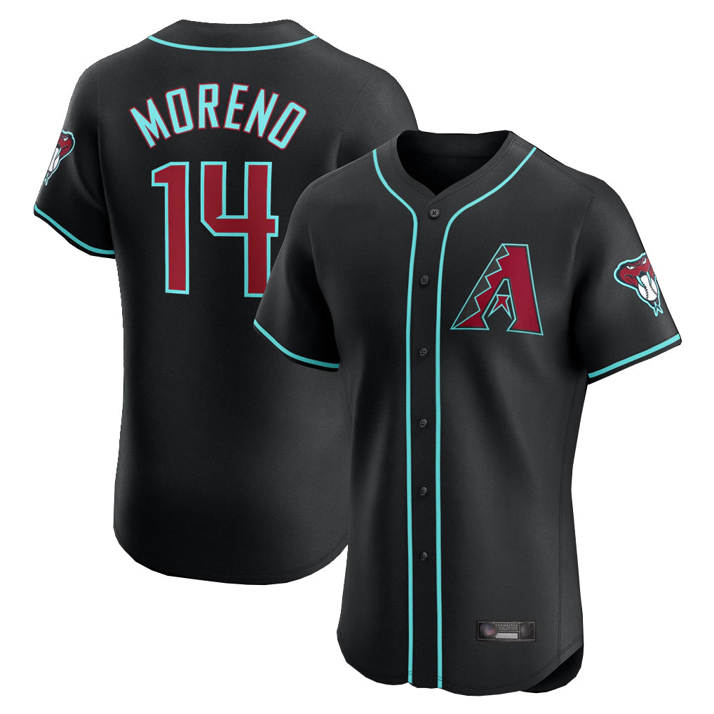 Arizona Diamondbacks #14 Gabriel Moreno Player Black BUTLER Limited Elite Home Game Stitched Jerseys