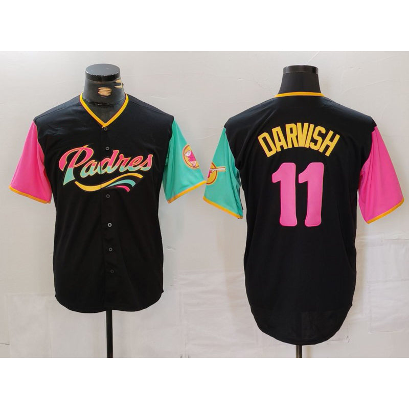 San Diego Padres #11 Yu Darvish Black BUTLER Fashion Jersey