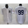 New York Yankees #99 Aaron Judge White BUTLER With Patch 2024 Cool Base Stitched Jersey
