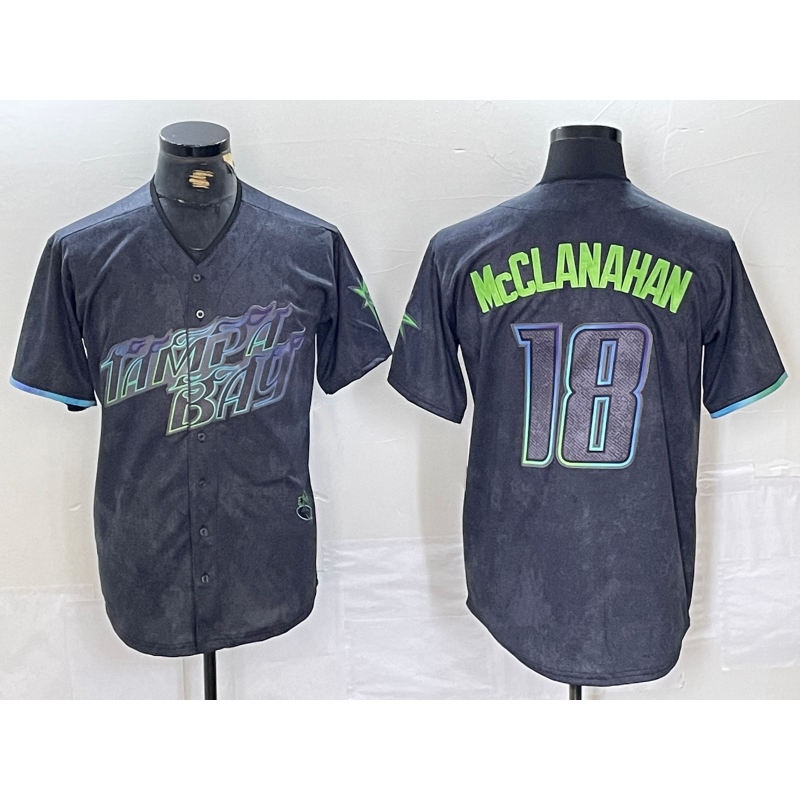 Tampa Bay Rays #18 Shane McClanahan Charcoal BUTLER 2024 City Connect Limited Stitched Jersey