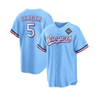 Texas Rangers #5 Corey Seager Blue BUTLER 2023 World Series Stitched Jersey