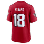 A.Falcons #18 Jack Strand Red Team Game jersey BUTLER