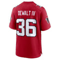 A.Falcons #36 Malcolm DeWalt IV Red Team Game jersey BUTLER