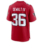 A.Falcons #36 Malcolm DeWalt IV Red Team Game jersey BUTLER