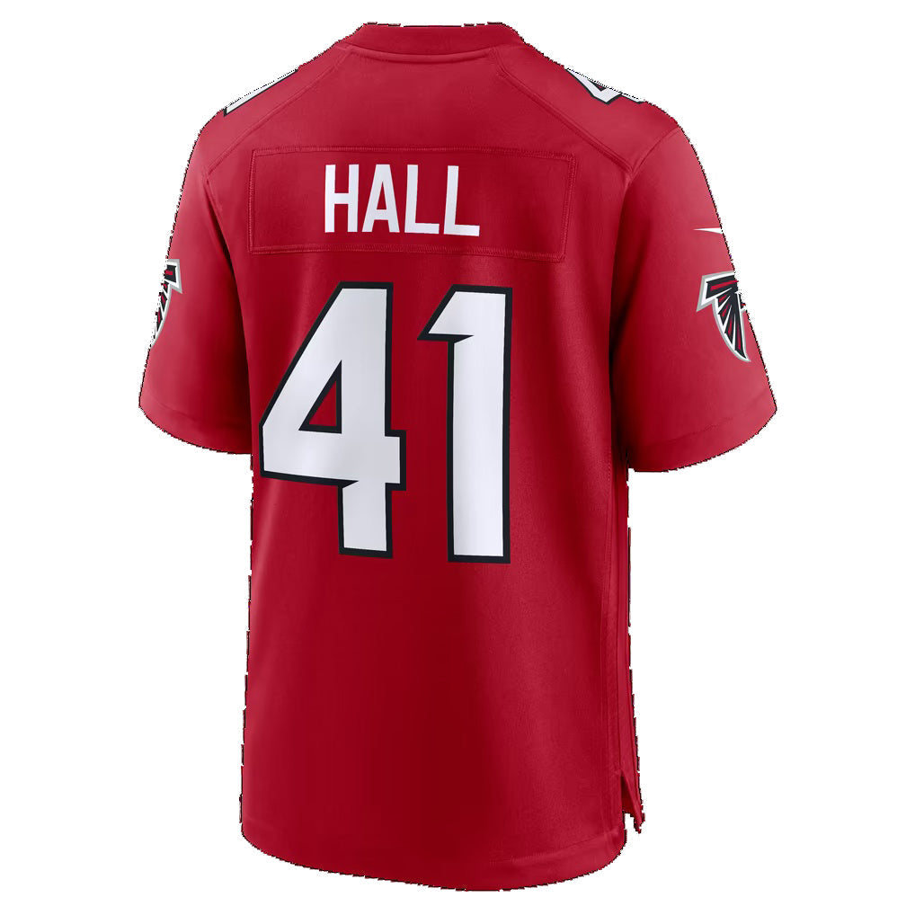 A.Falcons #41 Darren Hall Red Team Game jersey BUTLER