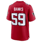 A.Falcons #59 Keshawn Banks Red Team Game jersey BUTLER