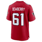 A.Falcons #61 Kam Dewberry Red Team Game jersey BUTLER
