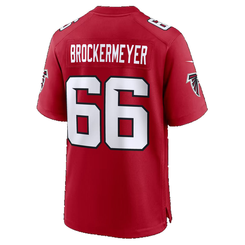 A.Falcons #66 James Brockermeyer Red Team Game jersey BUTLER