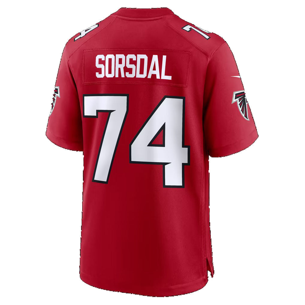A.Falcons #74 Colby Sorsdal Red BUTLER Team Game Jersey