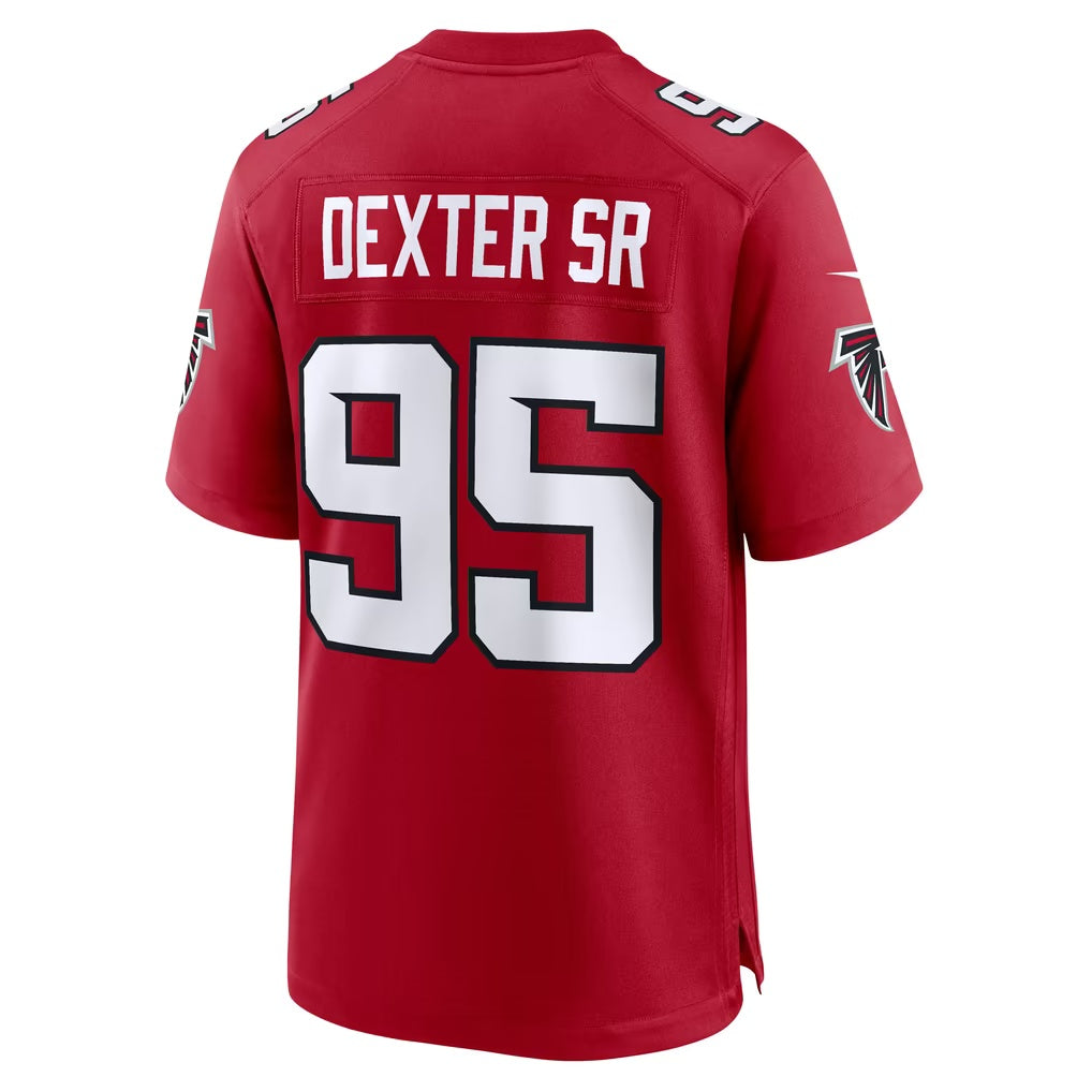 A.Falcons #95 Gervon Dexter Sr. Red Team Game jersey BUTLER