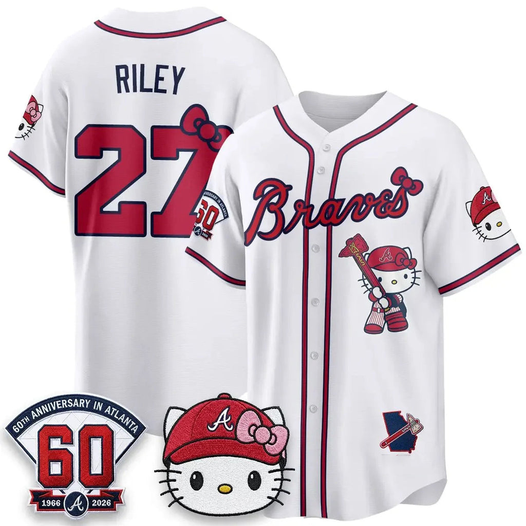 Atlanta Braves #27 Austin Riley White BUTLER Meow KT 2026 Vapor Limited All Stitched Jersey