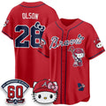 Atlanta Braves #28 Matt Olson Red BUTLER Meow KT 2026 Vapor Limited All Stitched Jersey