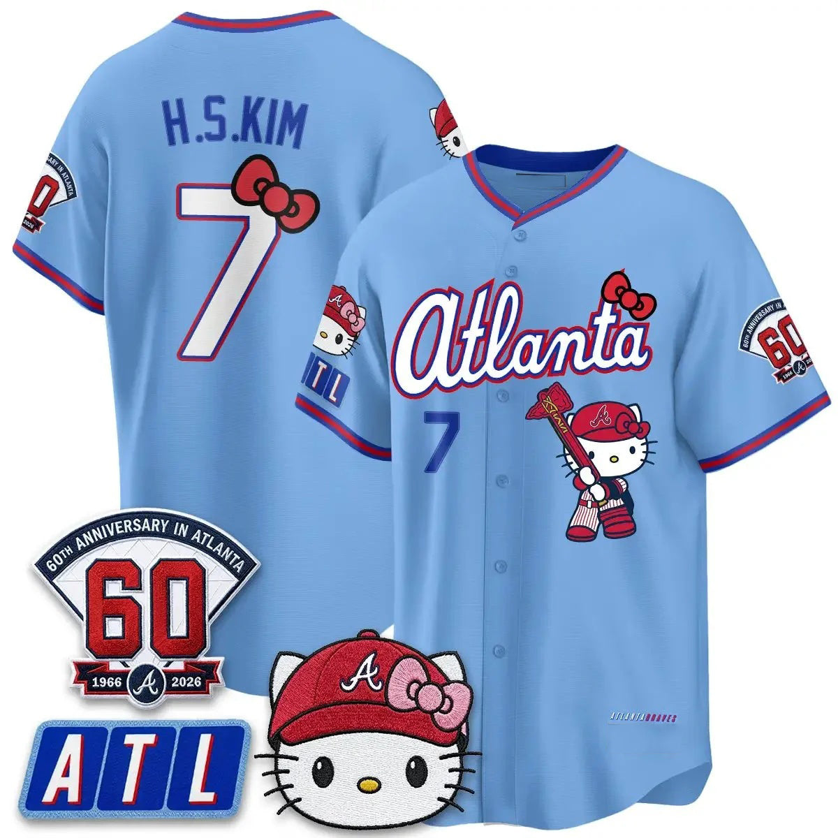 Atlanta Braves #7 Ha-Seong Kim Powder Blue BUTLER Meow KT 2026 Vapor Limited All Stitched Jersey