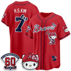 Atlanta Braves #7 Ha-Seong Kim Red BUTLER Meow KT 2026 Vapor Limited All Stitched Jersey