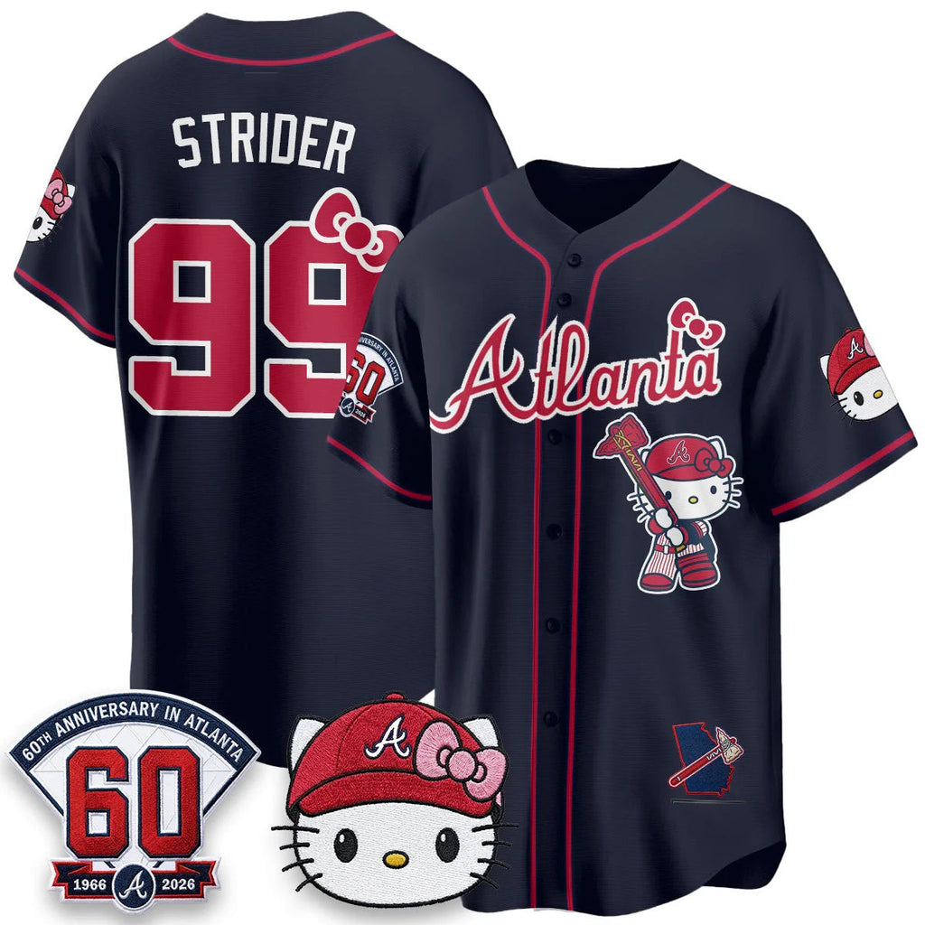 Atlanta Braves #99 Spencer Strider Navy BUTLER Meow KT 2026 Vapor Limited All Stitched Jersey