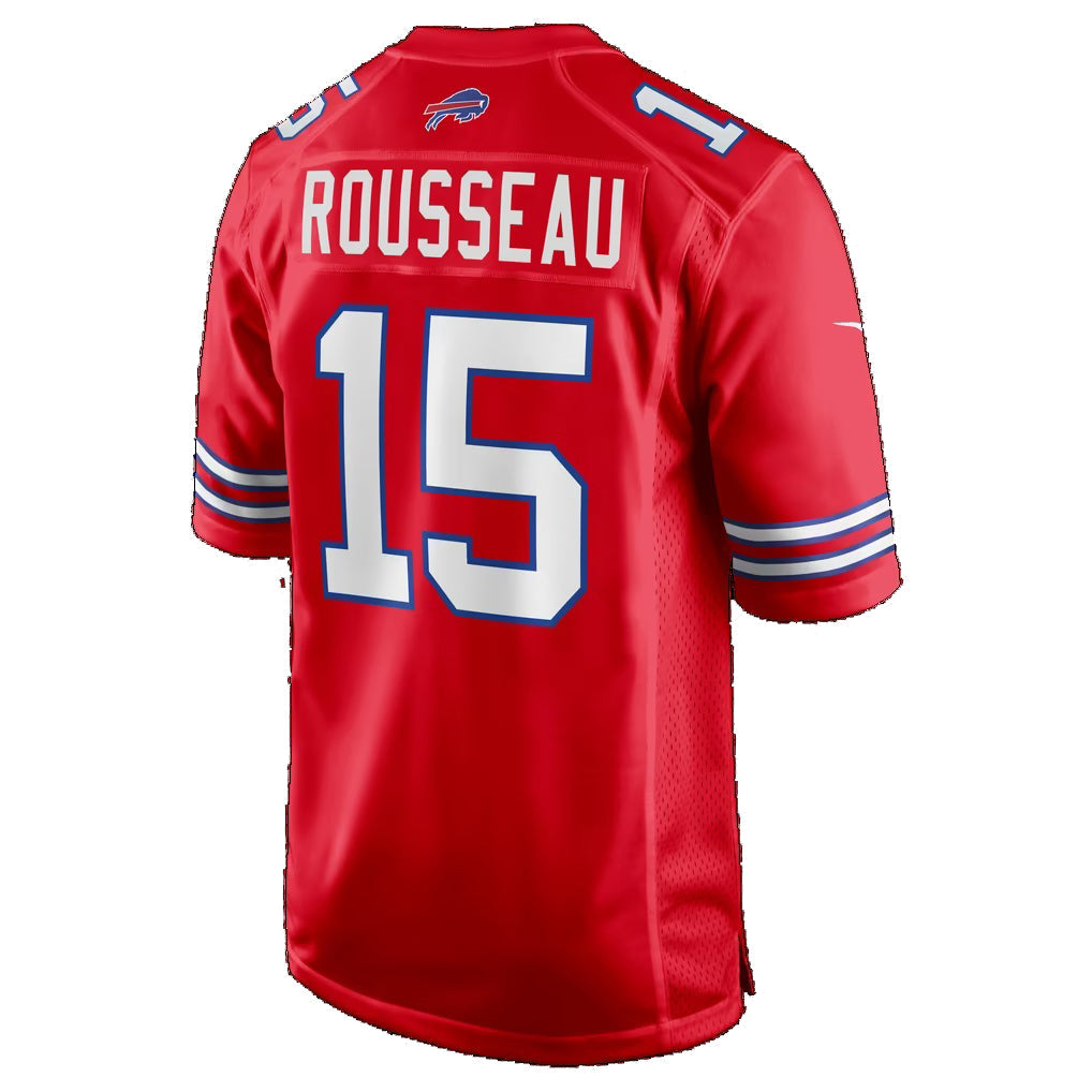 B.Bills #15 Gregory Rousseau Red BUTLER Game Jersey