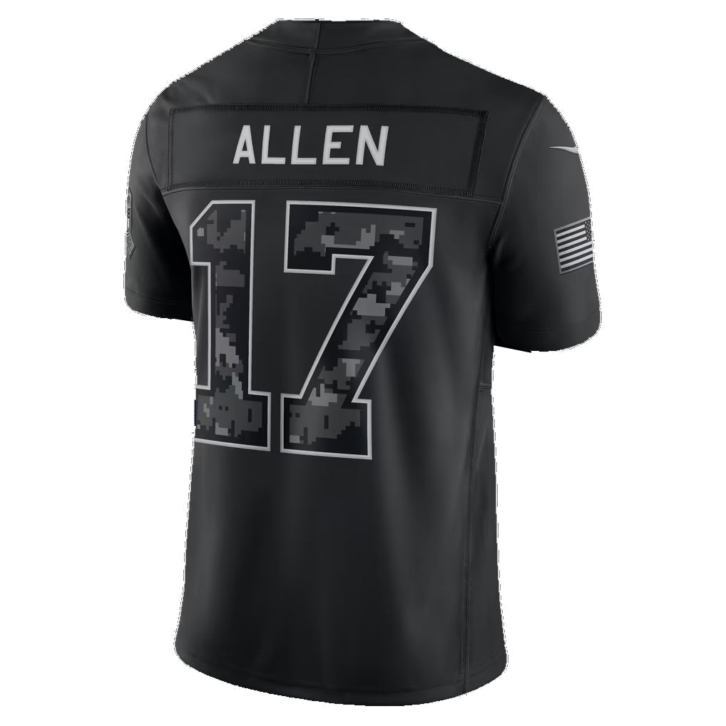 B.Bills #17 Josh Allen Black 2026 Salute to Service Stitched Limited jersey BUTLER