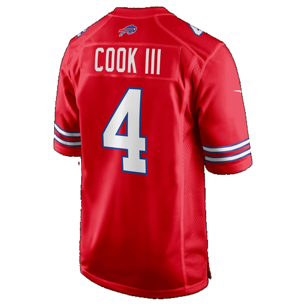 B.Bills #4 James Cook III Red Alternate Game jersey BUTLER