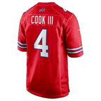B.Bills #4 James Cook III Red Alternate Game jersey BUTLER