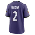 B.Ravens #2 Nate Wiggins Purple Team Game jersey BUTLER