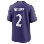 B.Ravens #2 Nate Wiggins Purple Team Game jersey BUTLER