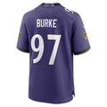 B.Ravens #97 Ethan Burke Purple Team Game jersey BUTLER