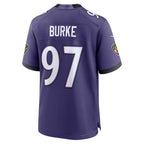 B.Ravens #97 Ethan Burke Purple Team Game jersey BUTLER