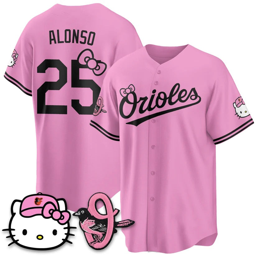 Baltimore Orioles #25 Pete Alonso Pink BUTLER Meow KT Vapor Premier Limited Stitched Jersey