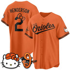 Baltimore Orioles #2 Gunnar Henderson Orange BUTLER Meow KT Vapor Premier Limited Stitched Jersey