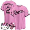 Baltimore Orioles #2 Gunnar Henderson Pink BUTLER Meow KT Vapor Premier Limited Stitched Jersey