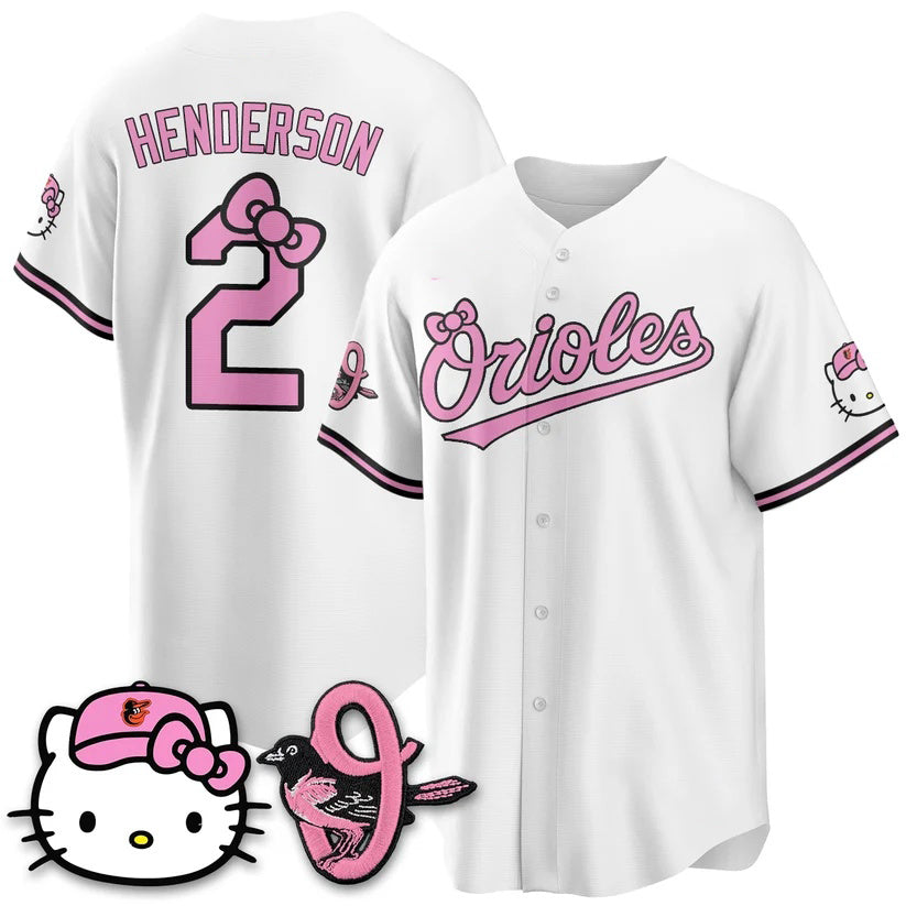 Baltimore Orioles #2 Gunnar Henderson White BUTLER Meow KT Vapor Premier Limited Stitched Jersey
