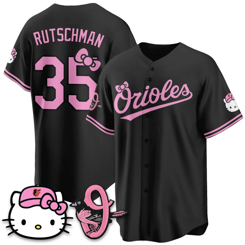 Baltimore Orioles #35 Adley Rutschman Black BUTLER Meow KT Vapor Premier Limited Stitched Jersey