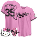 Baltimore Orioles #35 Adley Rutschman Pink BUTLER Meow KT Vapor Premier Limited Stitched Jersey