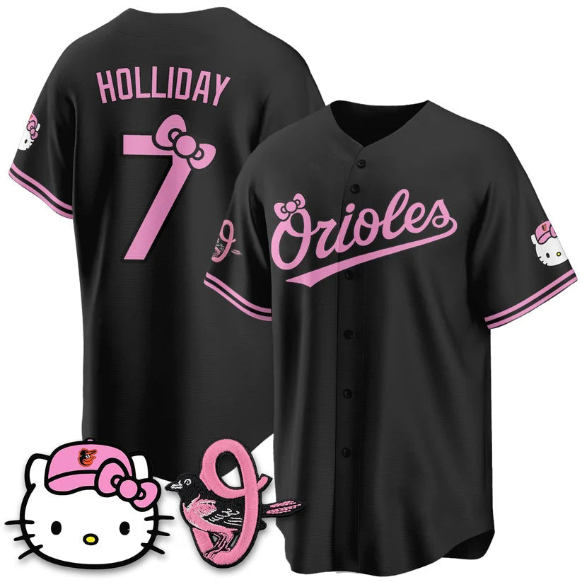 Baltimore Orioles #7 Jackson Holliday Black BUTLER Meow KT Vapor Premier Limited Stitched Jersey