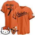 Baltimore Orioles #7 Jackson Holliday Orange BUTLER Meow KT Vapor Premier Limited Stitched Jersey