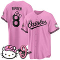 Baltimore Orioles #8 Cal Ripken Pink BUTLER Meow KT Vapor Premier Limited Stitched Jersey