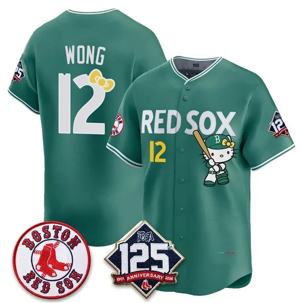 Boston Red Sox #12 Connor Wong Green BUTLER Meow KT Vapor Limited Stitched Jersey