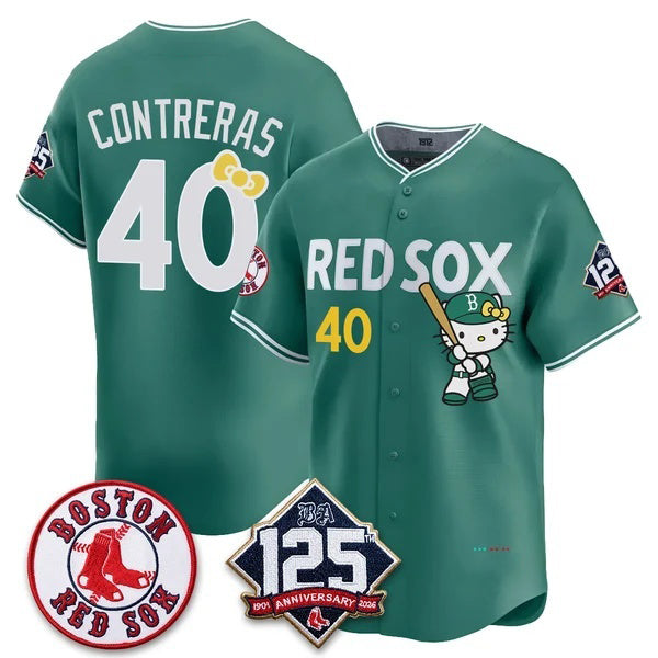 Boston Red Sox #40 Willson Contreras Green BUTLER Meow KT Vapor Limited Stitched Jersey