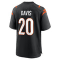 C.Bengals #20 Tacario Davis Black Team Game jersey BUTLER