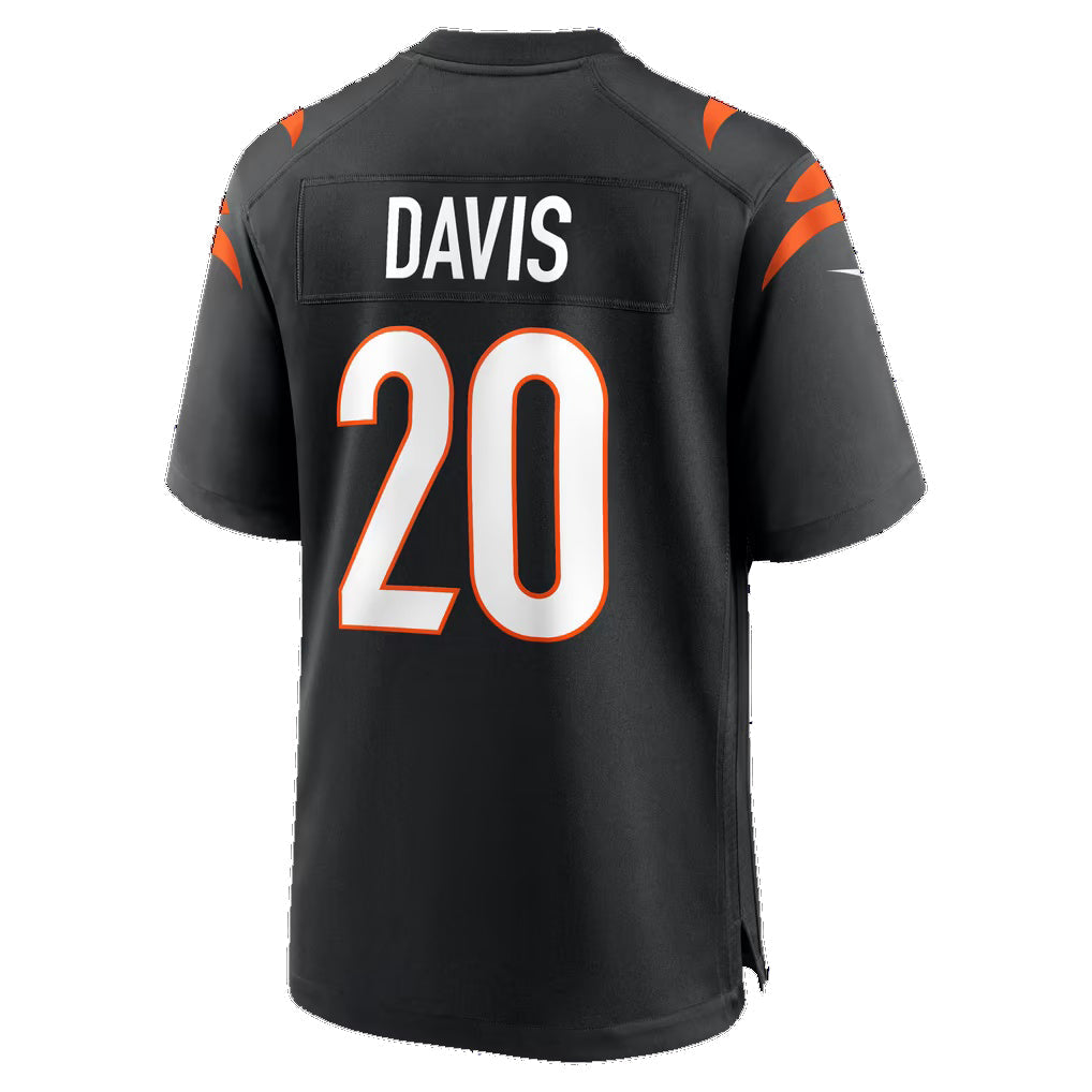 C.Bengals #20 Tacario Davis Black Team Game jersey BUTLER