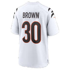 C.Bengals #30 Chase Brown White Game jersey BUTLER