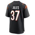 C.Bengals #37 P.J. Jules Black BUTLER Game Player Jersey
