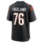 C.Bengals #76 Blake Freeland Black Team Game jersey BUTLER