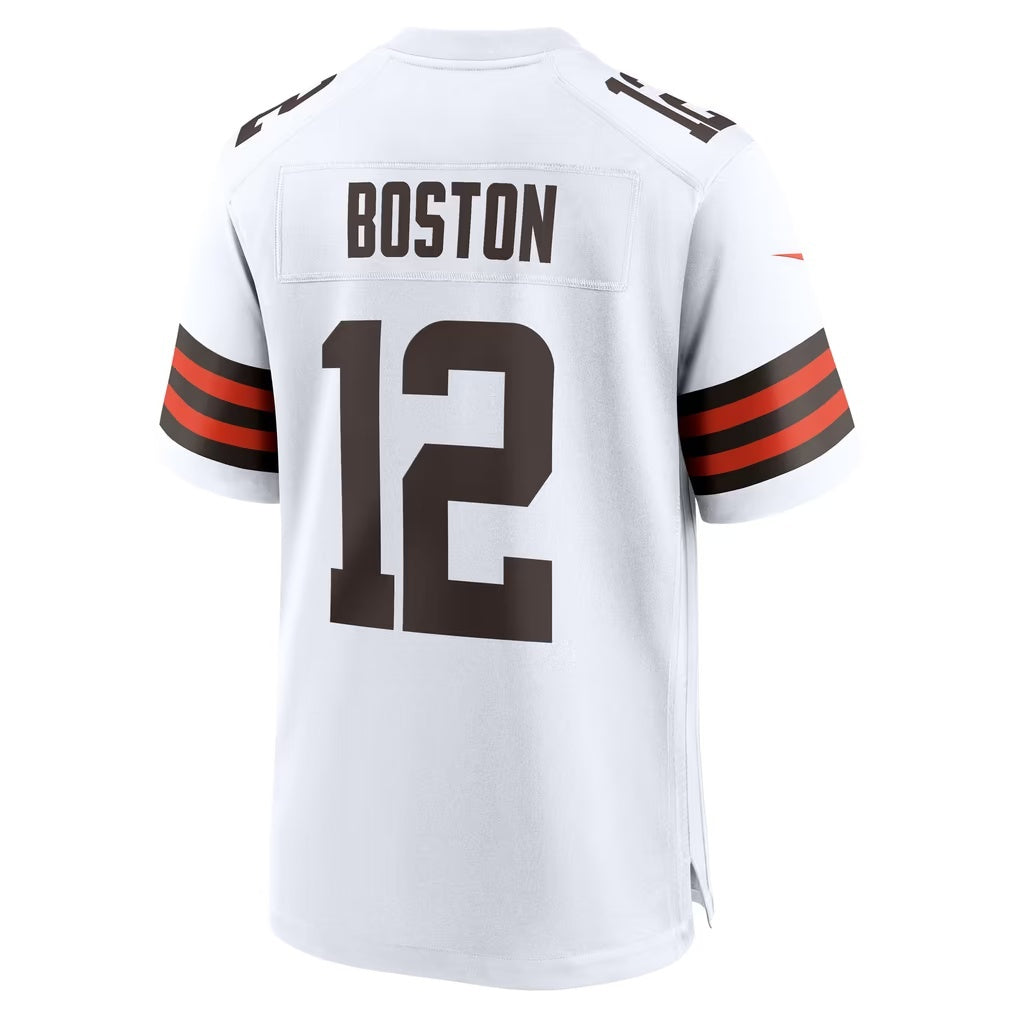 C.Browns #12 Denzel Boston White Game jersey BUTLER
