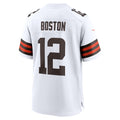 C.Browns #12 Denzel Boston White Game jersey BUTLER