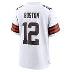 C.Browns #12 Denzel Boston White Game jersey BUTLER