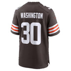 C.Browns #30 Zion Washington Brown Team Game jersey BUTLER