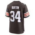 C.Browns #34 Michael Burton Brown Team Game jersey BUTLER